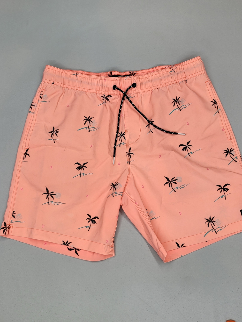 Billabong Coral Palm Print Athletic Swim Shorts